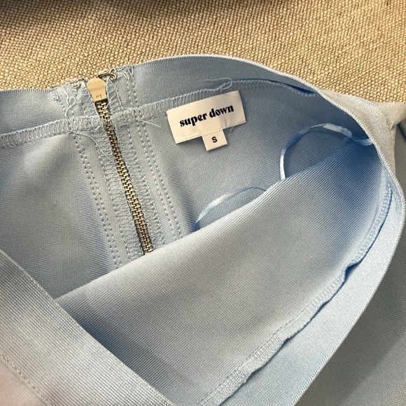 Superdown Revolve Ari Bandeau Bandage Skirt Set in Baby Blue Size Small - Picture 6 of 7